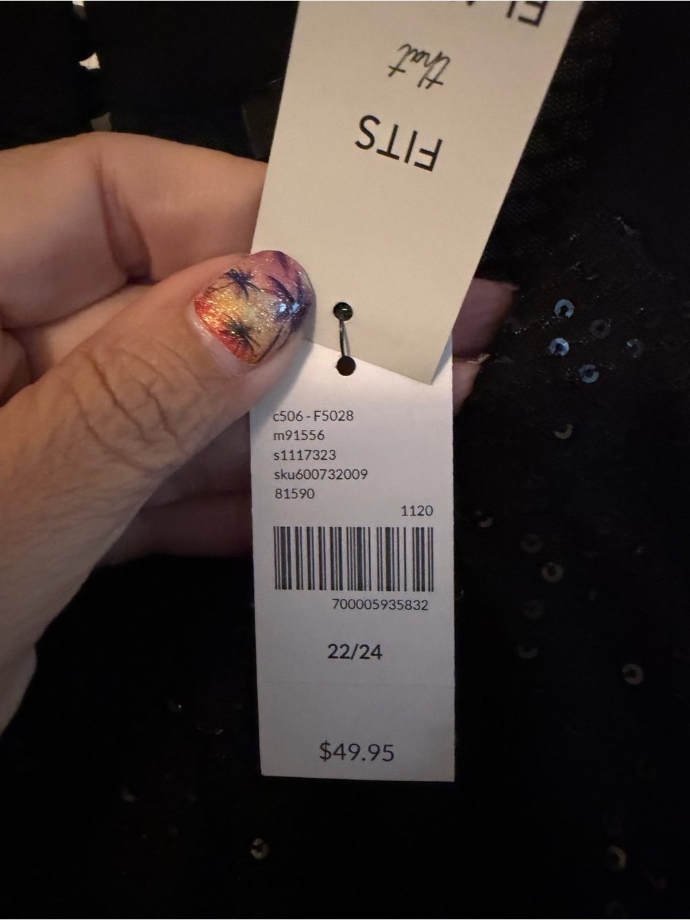 Lane Bryant Black Sequin Halter Top - Picture 3 of 3